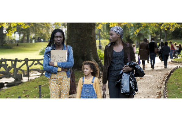 Nadia Moussa as Fanny (left), Maylina Diagne as Marie and Guslagie Malanda as Victoria in MY FRIEND VICTORIA, a film by Jean Paul Civeyrac
